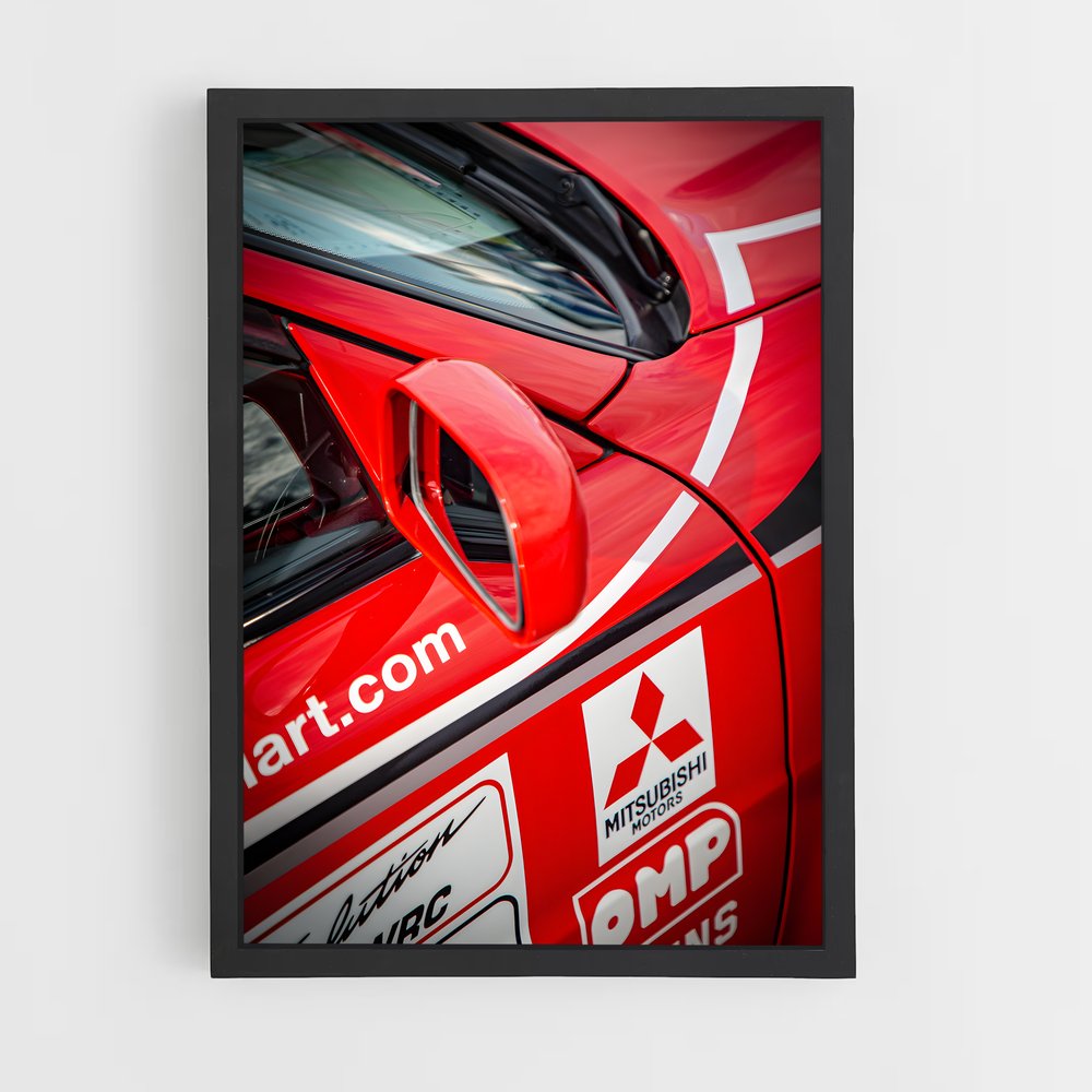 Poster Rallye Rouge – affiche Mitsubishi (vue 2)